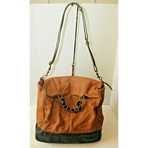 J Crew Messenger Bag Brown Leather Weekender Travel Adjustable Detachable Strap